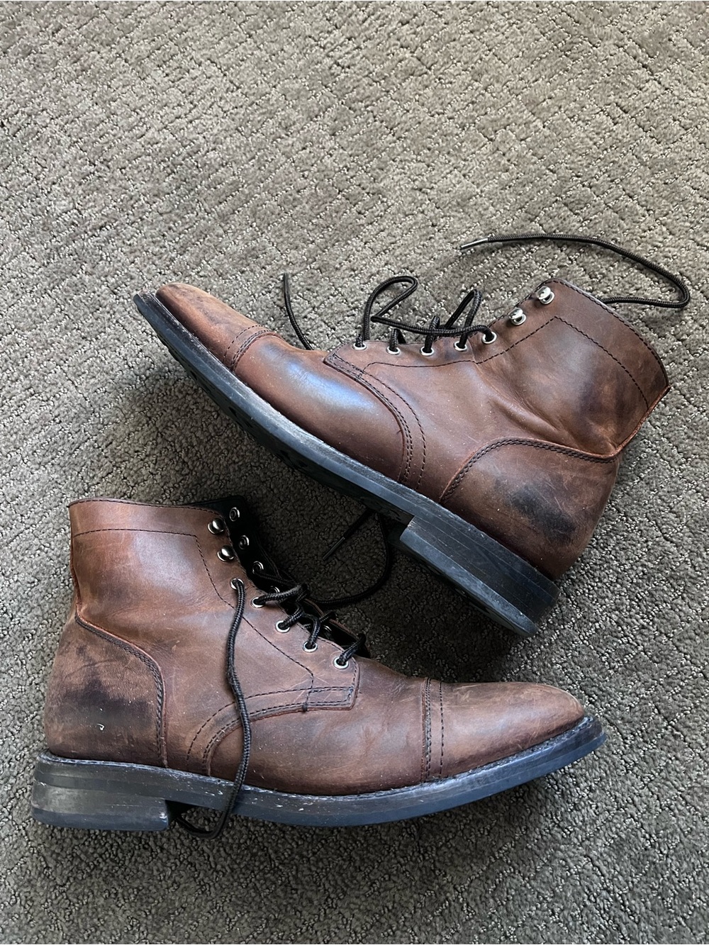 Thursday Boot Company Brown Leather Lace-Up Boots